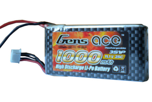 AE Gens Ace Li-Po battery 11.1V 1000 mAh 3S1P 25C Soft Case