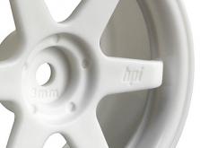 HPI Racing Комплект дисков 1:10, для шин TE37, белый, шир.26мм, вылет 3мм, шоссе, адаптер 12мм, 2шт-фото 1