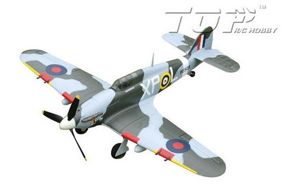 Самолет TOP RC Hurricane MKII копия электро бесколлекторный 750мм зелёный с пилотом PNP