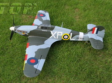 Самолет TOP RC Hurricane MKII копия электро бесколлекторный 750мм зелёный с пилотом PNP-фото 1