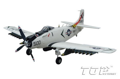 Самолет TOP RC A1 Sky Raider warbird копия электро бесколлекторный 800мм белый с пилотом PNP