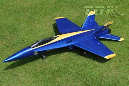 Самолет TOP RC F-18 V1 импеллерный копия электро бесколлекторный 686мм синий 2.4ГГц RTF