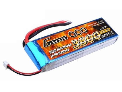 AE Gens Ace Li-Po battery 7.4V 3800 mAh 2S1P 25C T-Plug Soft Case