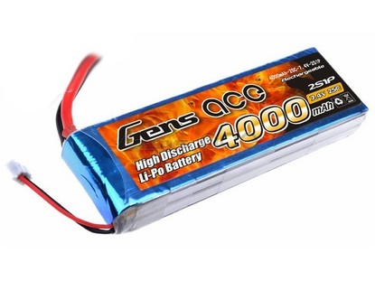 AE Gens Ace Li-Po battery 7.4V 4000 mAh 2S1P 25C T-Plug Soft Case