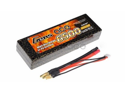 AE Gens Ace Li-Po battery 7.4V 6500 mAh 2S1P 50C T-Plug Hard Case