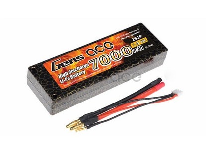 AE Gens Ace Li-Po battery 7.4V 7000 mAh 2S2P 50C T-Plug Hard Case