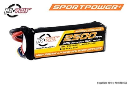 RC Plus SPORTSLINE Li-Po battery 14.8V 2500 mAh 4S1P 30C T-plug Soft Case
