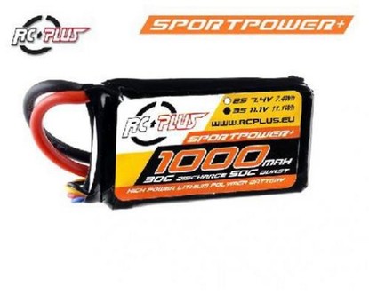 RC Plus SPORTSLINE Li-Po battery 11.1V 1000 mAh 3S1P 30C T-plug Soft Case