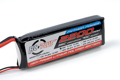 RC Plus PYTHON Li-Po battery 14.8V 2200 mAh 4S1P 35C T-plug  Soft Case