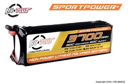 RC Plus SPORTSLINE Li-Po battery 22.2V 3700 mAh 6S1P 30C T-plug Soft Case