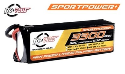 RC Plus SPORTSLINE Li-Po battery 22.2V 3300 mAh 6S1P 30C T-plug Soft Case