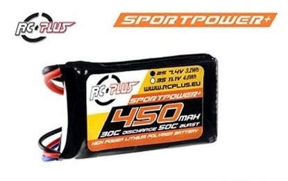 RC Plus SPORTSLINE Li-Po battery 7.4V 450 mAh 2S1P 30C T-plug Soft Case