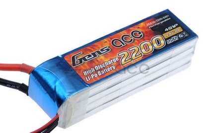 Gens Ace Li-Po 14.8V 2200 mAh 4S1P 30C Soft Case