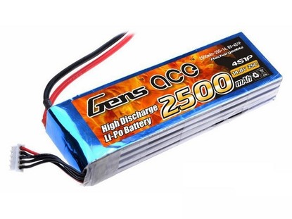 Gens Ace Li-Po 14.8V 2500 mAh 4S1P 25C Soft Case
