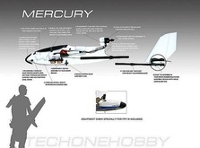 Самолет Tech-One Mercury 
EPO для начинающих электро бесколлекторный 1400мм синий ARF-фото 4