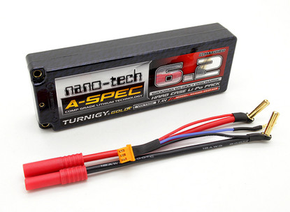 Turnigy nano-tech A-SPEC Li-Po battery 7.4V 6200mAh 2S2P 65C HXT4mm Hard case