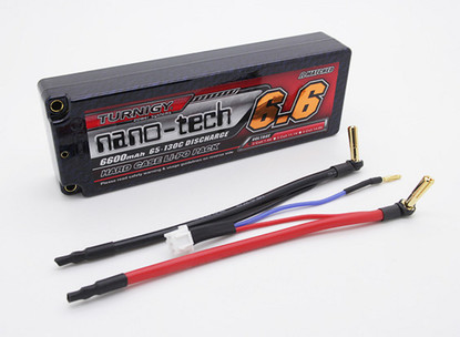 Turnigy nano-tech Li-Po battery 7.4V 6600mAh 2S2P 65C Hard case Saddle Pack