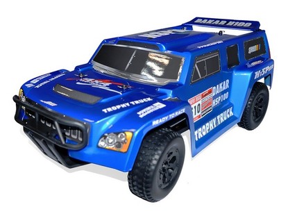 Автомобиль HSP Hummer Dakar H100 1:10 трофи - трак 4WD электро синий RTR