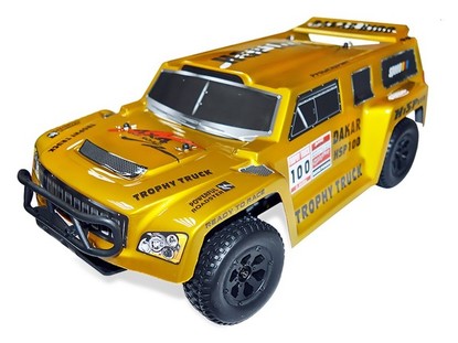 Автомобиль HSP Hummer Dakar H100 1:10 трофи - трак 4WD электро желтый RTR
