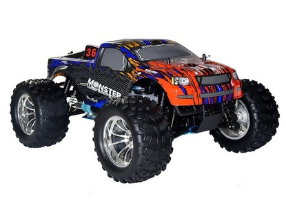 Автомобиль HSP Monster 1:10 монстр-трак 4WD нитро синий/красный RTR