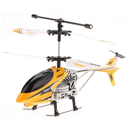 Вертолет Микроша UDIRC U802 155мм, 3CH, IR, с гироскопом, желтый (Metal RTF)