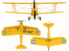 Самолет Dynam De Havilland Tiger Moth RTF 1270 мм-фото 1